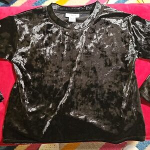 NWT Girls Sz S(6/6X) Colorful Planet Long Sleeve Black Velour Top Shirt